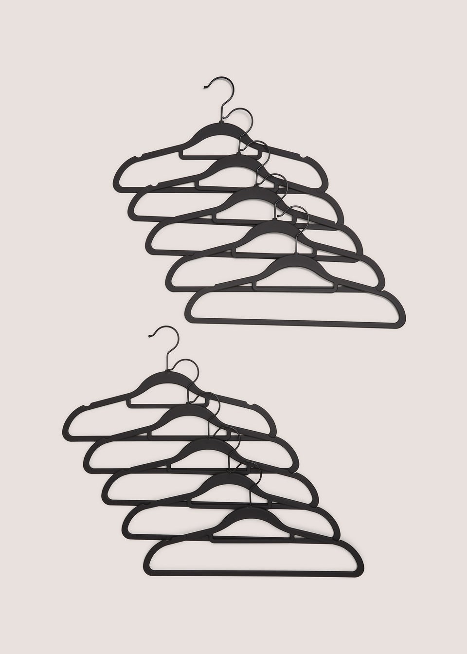 10 Pack Black Rubber Clothes Hangers