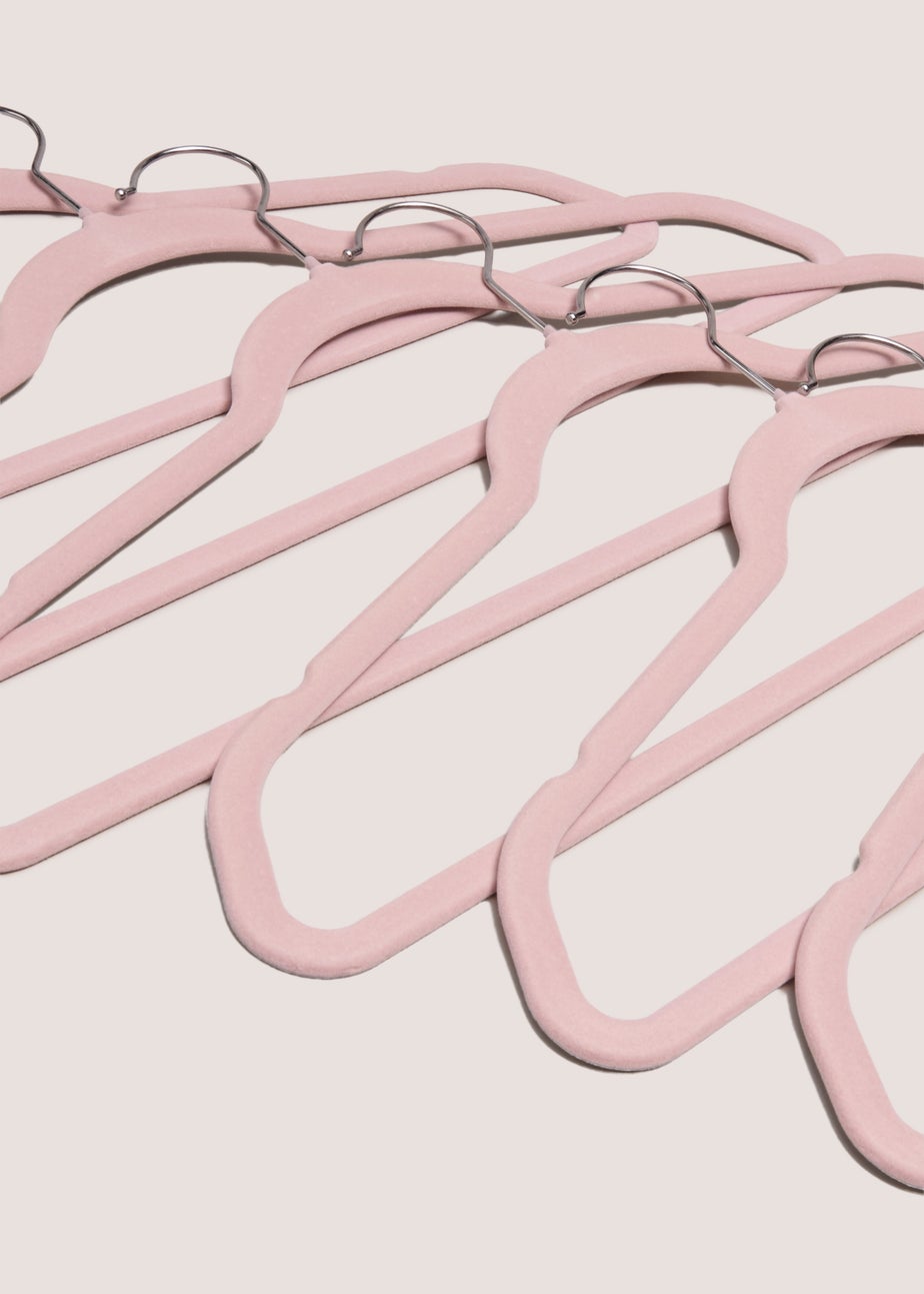 30 Pack Pink Flocked Hangers