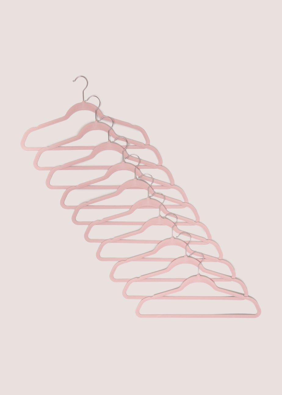 30 Pack Pink Flocked Hangers