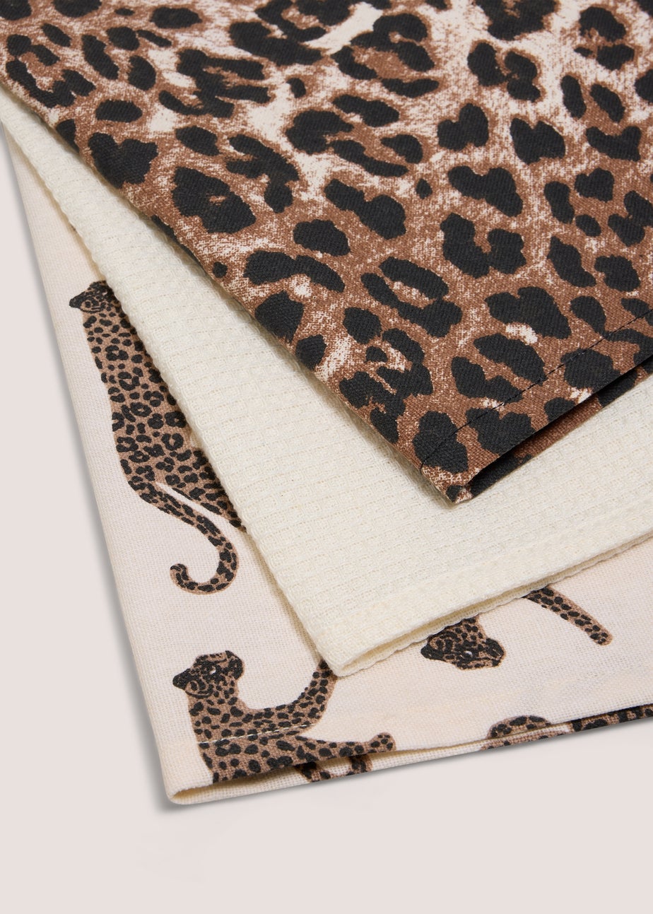 3 Pack Leopard Tea Towels