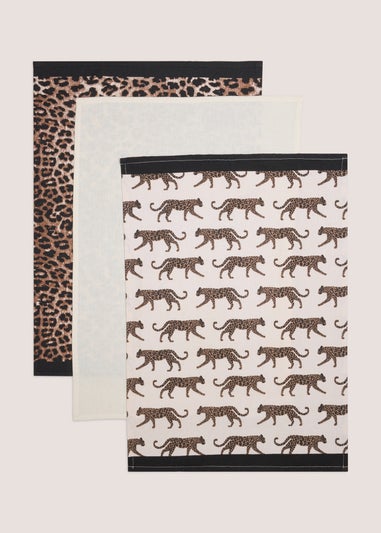 3 Pack Leopard Tea Towels