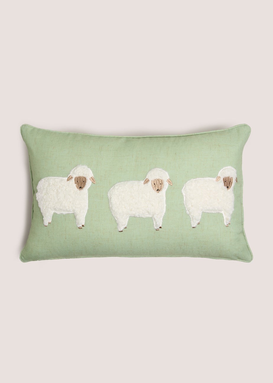 Green Sheep Tufted Cushion