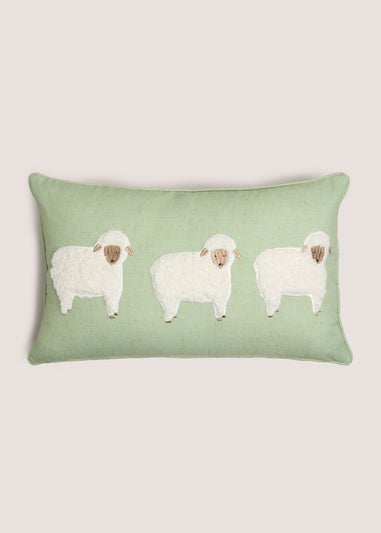 Green Sheep Tufted Cushion