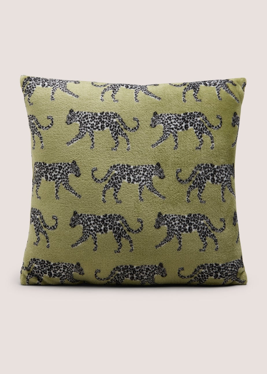 Green Walking Leopard Cushion