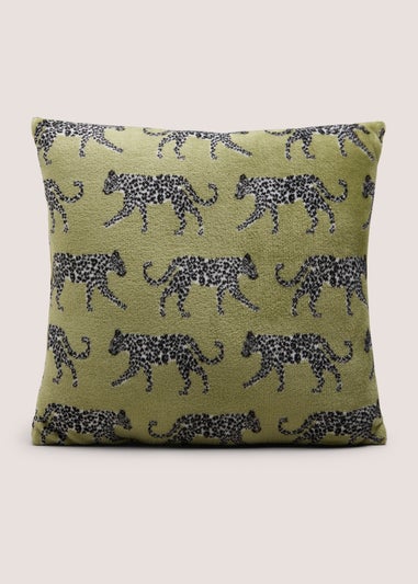 Green Walking Leopard Cushion