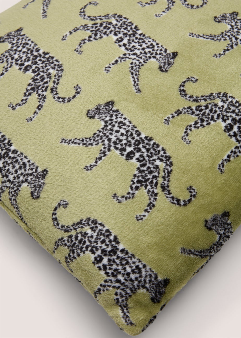 Green Walking Leopard Cushion