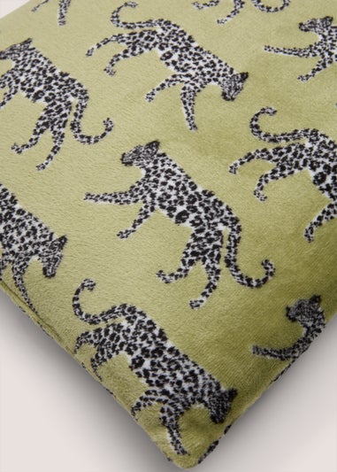 Green Walking Leopard Cushion