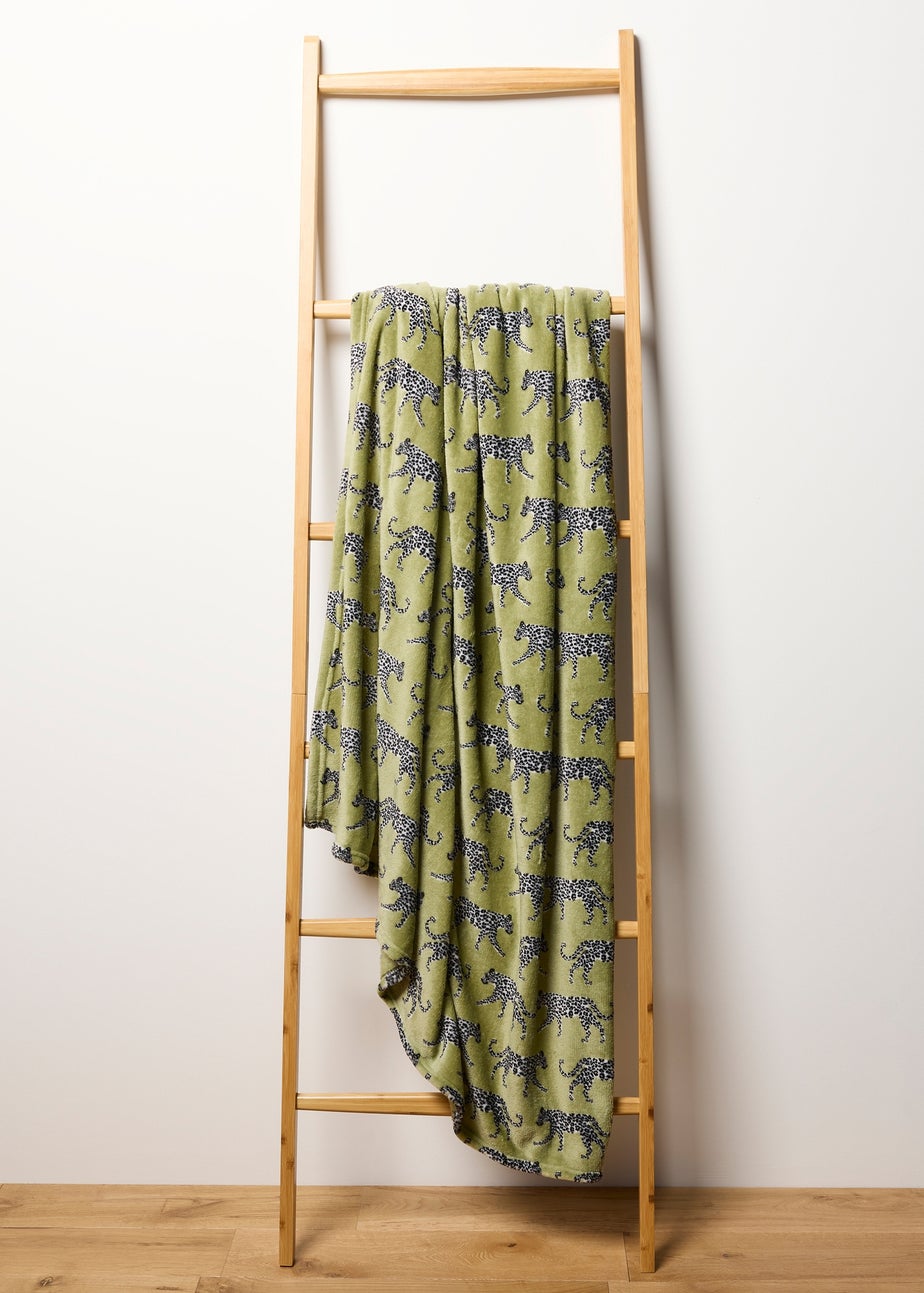 Green Walking Leapord Throw
