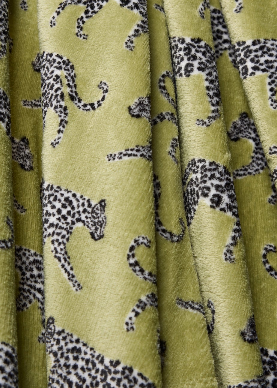 Green Walking Leapord Throw