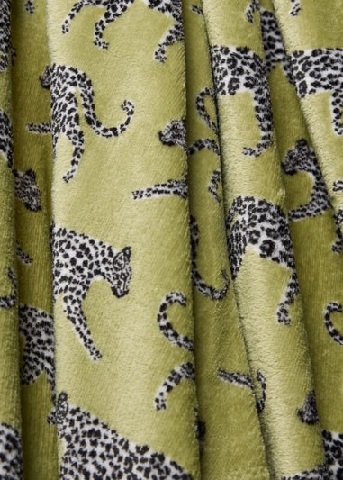 Green Walking Leapord Throw