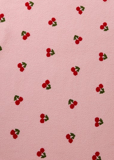 Pink Cherry Embroidered Throw