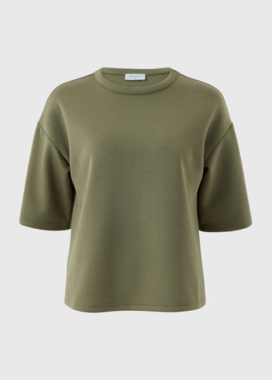 Khaki Scuba Boxy T-Shirt Co Ord