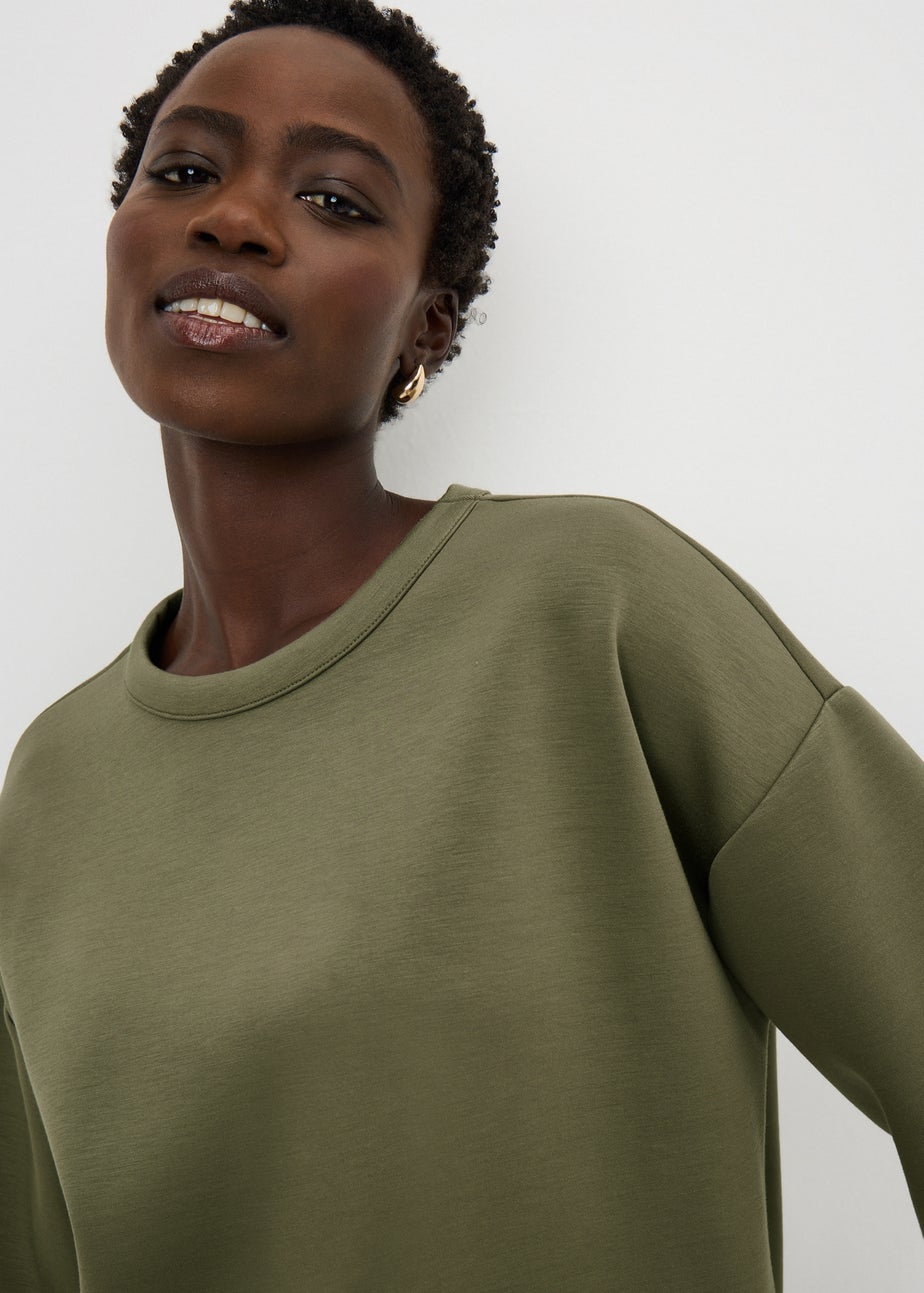 Khaki Scuba Boxy Co Ord T-Shirt