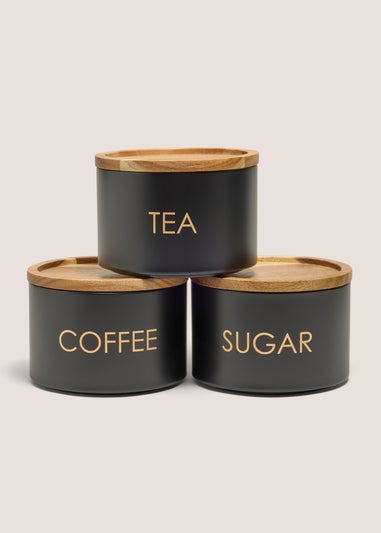 Black Stackable Canisters