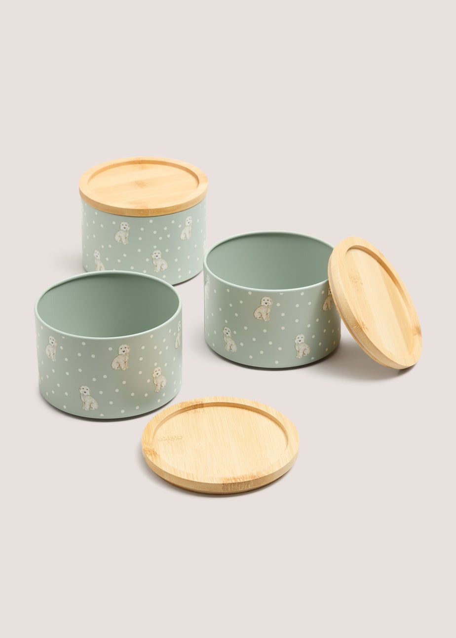 Green Cockapoo Stackable Canisters