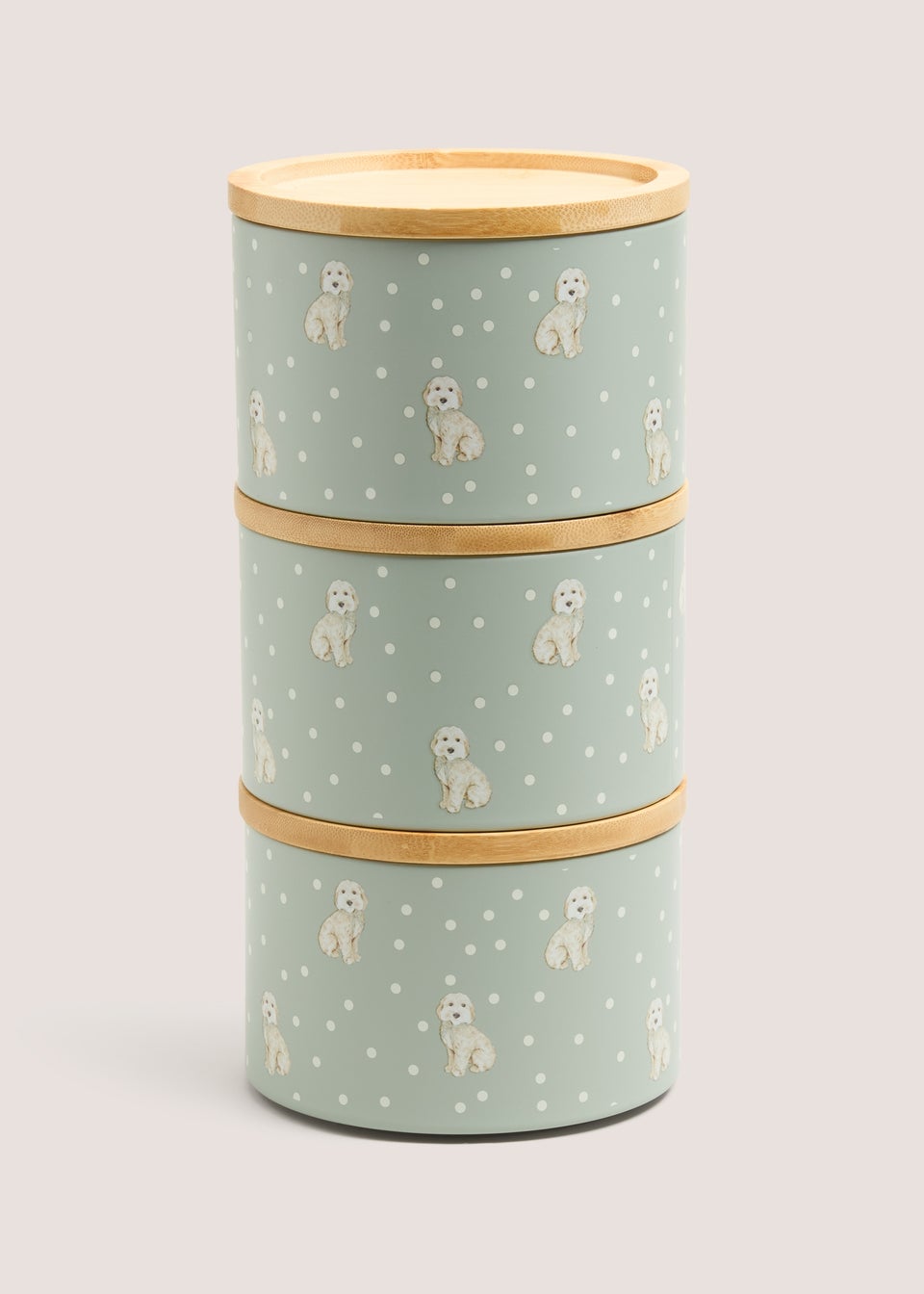 Green Cockapoo Stackable Canisters