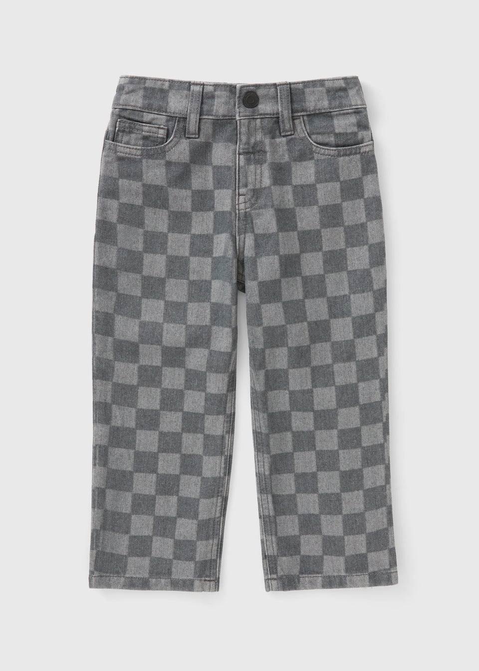 Boys Grey Checkerboard Jeans (1-7yrs)