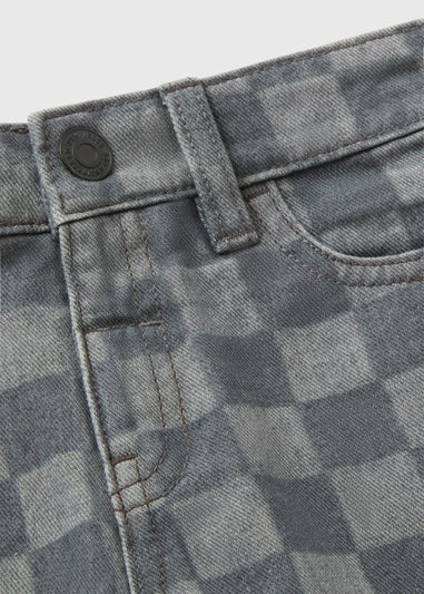 Boys Grey Checkerboard Jeans (1-7yrs)