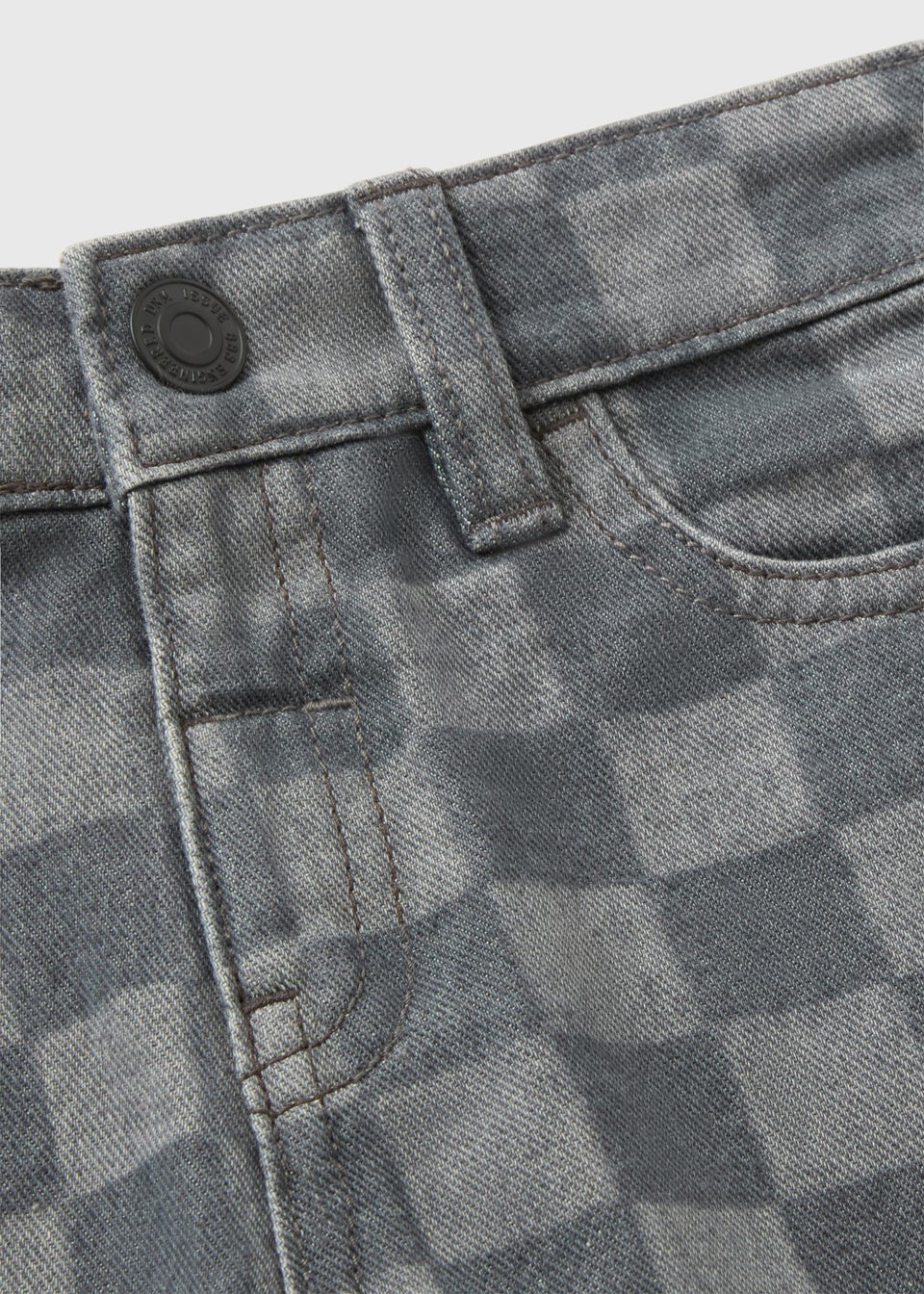Boys Grey Checkerboard Jeans (1-7yrs)