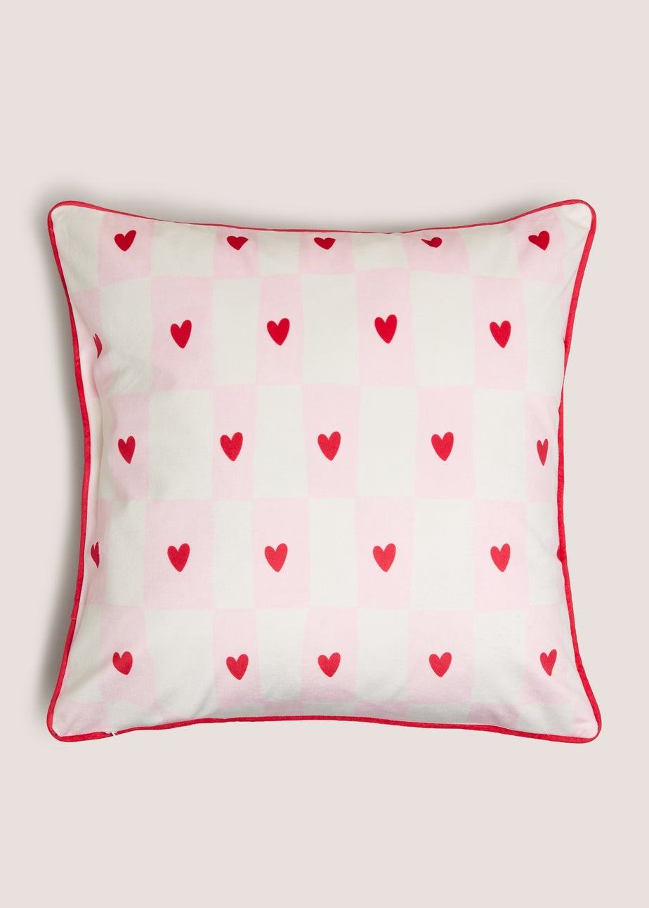 Pink Cherry Tuft Embroidered Cushion