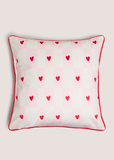 Pink Cherry Tuft Embroidered Cushion