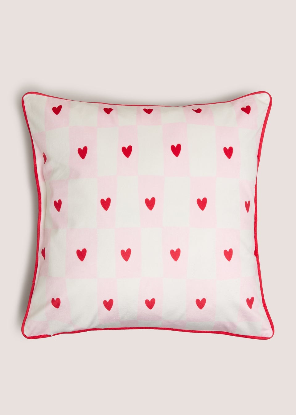 Pink Cherry Tuft Embroidered Cushion