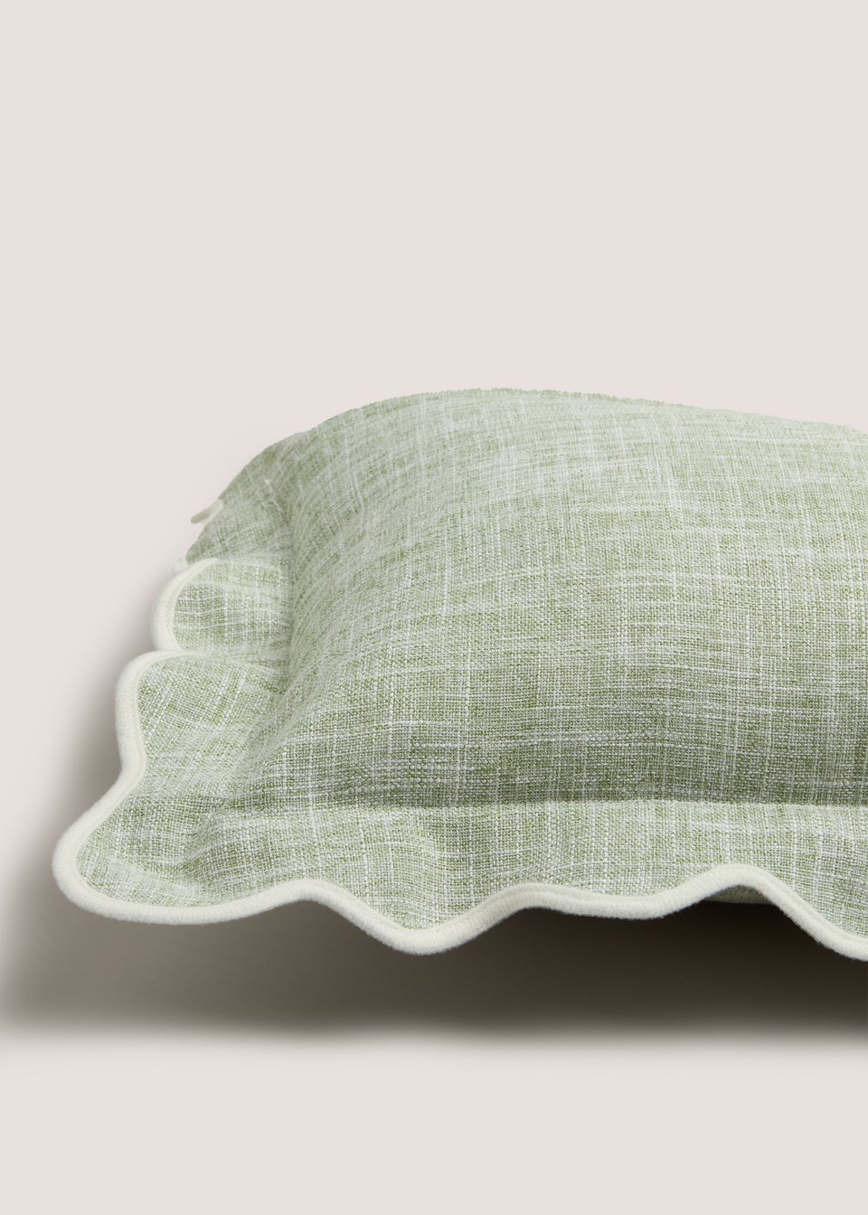 Green Scallop Edge Cushion