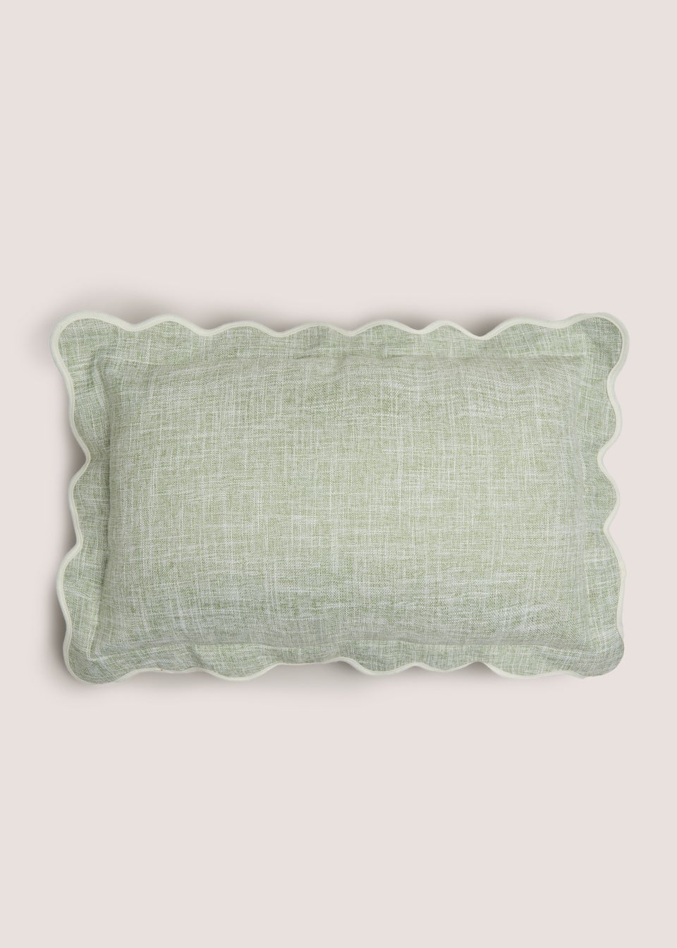 Green Scallop Edge Cushion