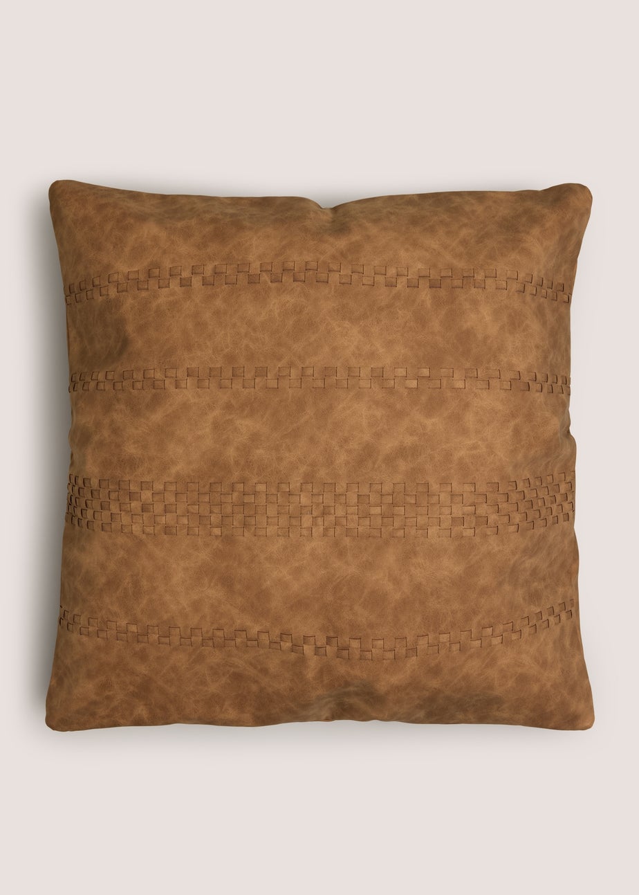 Tan Faux Leather Cushion