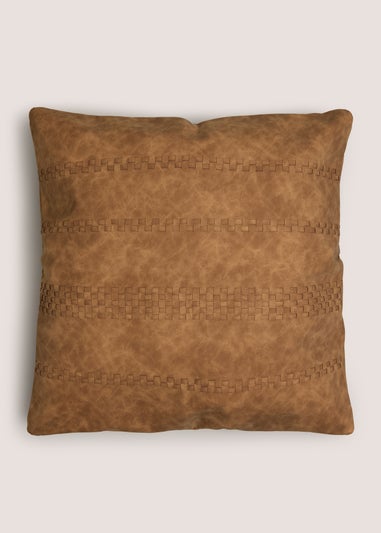 Tan Faux Leather Cushion