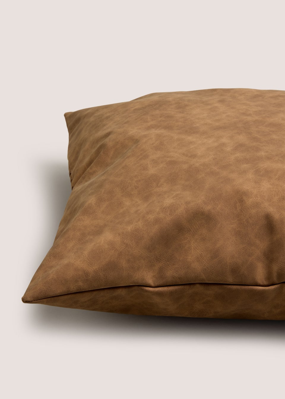 Tan Faux Leather Cushion