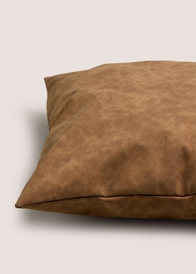 Tan Faux Leather Cushion