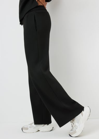 Papaya Petite Black Scuba Wide Leg Co Ord Trousers