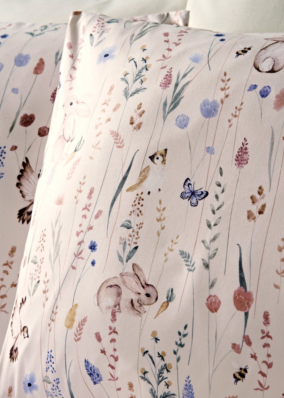 Pink Floral Bunny Duvet Set