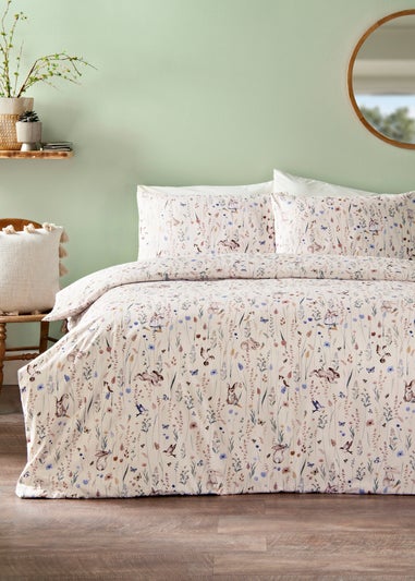Pink Floral Bunny Duvet Set