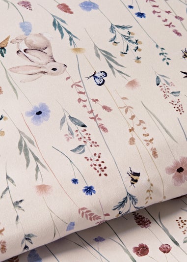 Pink Floral Bunny Duvet Set