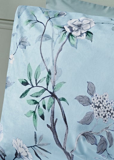 Blue Floral Bird Floral Duvet Set