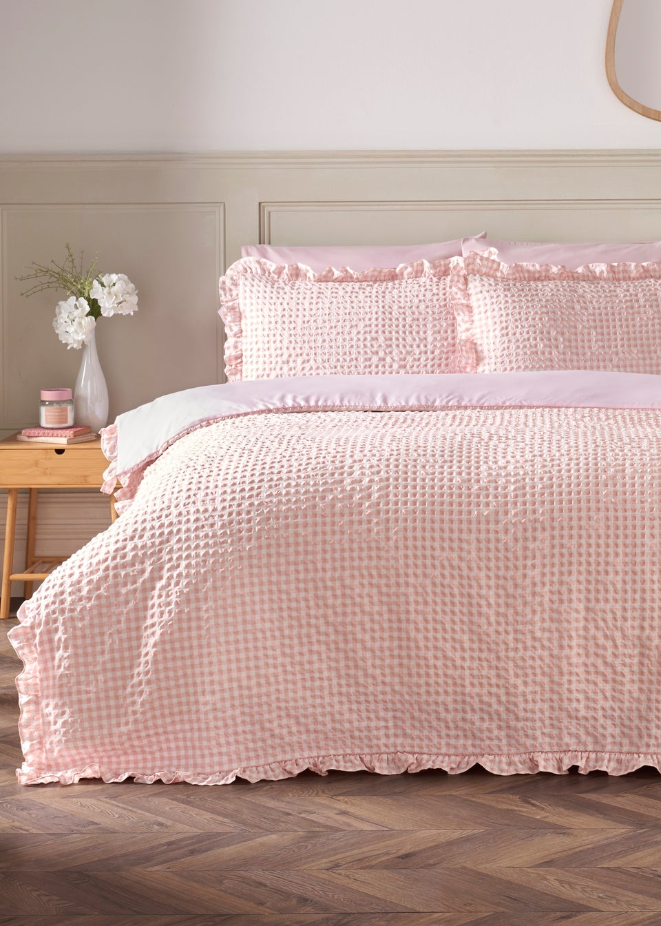 Pink Gingham Duvet Set