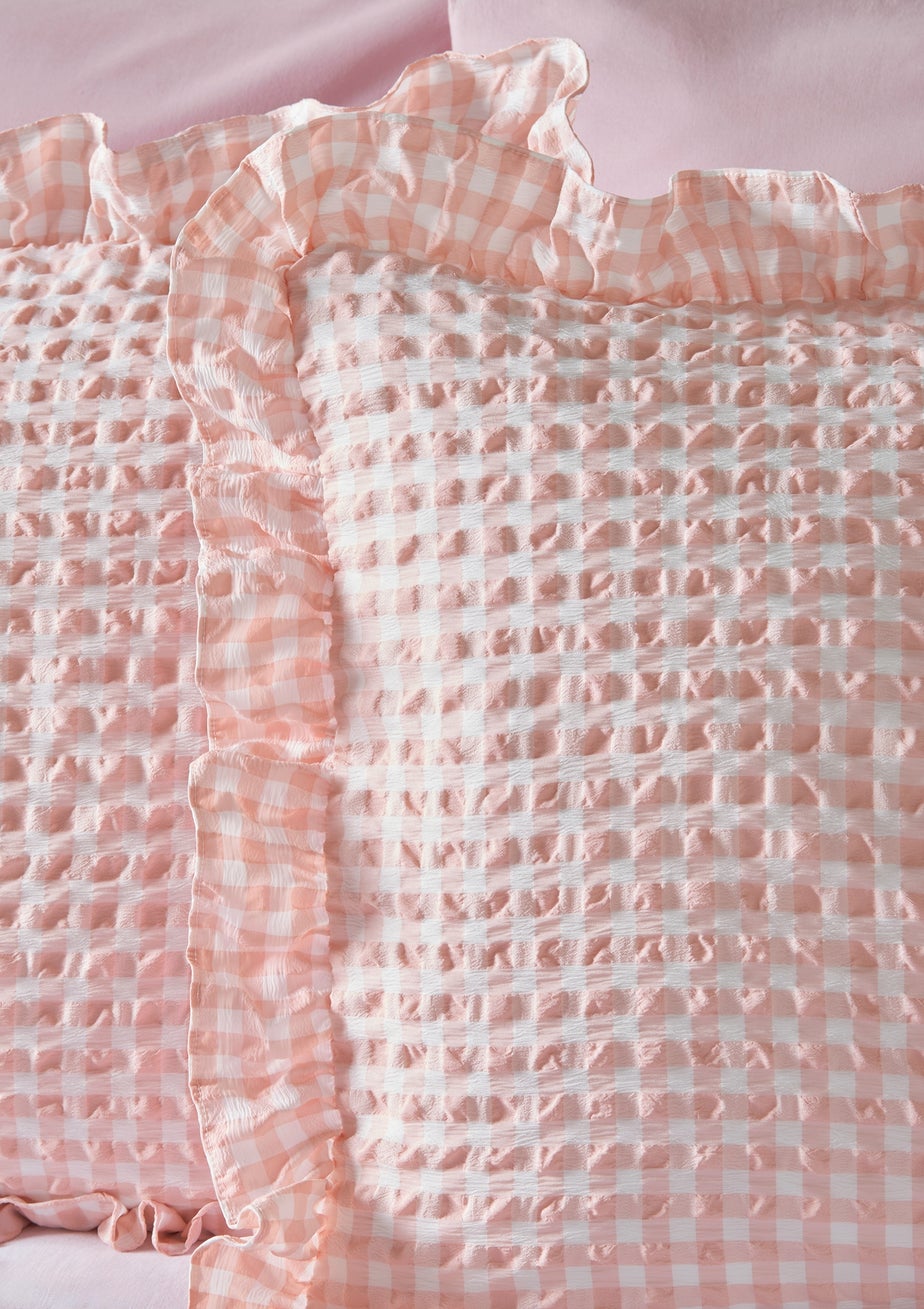 Pink Gingham Duvet Set