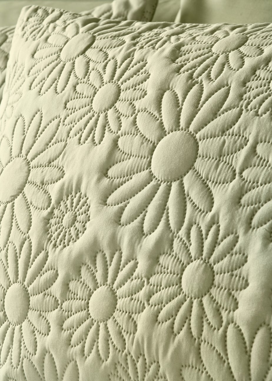 Green Flower Pinsonic Duvet Set