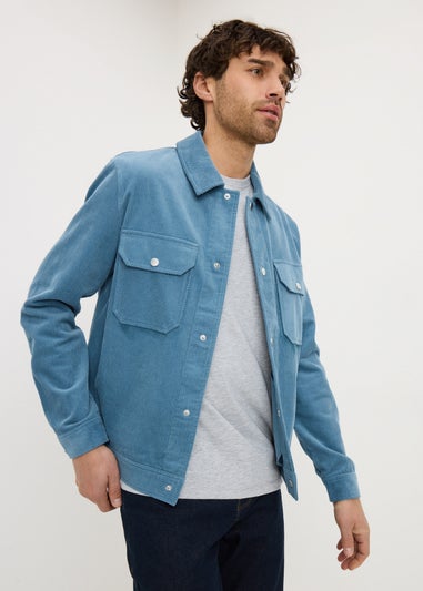 Light Blue Cord Shacket