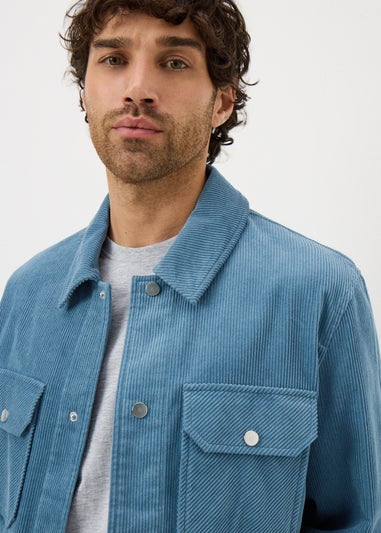 Light Blue Cord Shacket