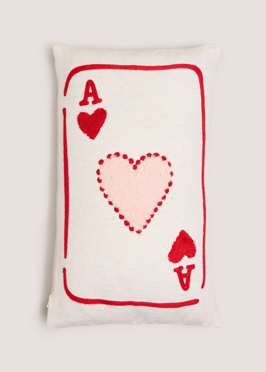 Ace Heart Embroidered Cushion