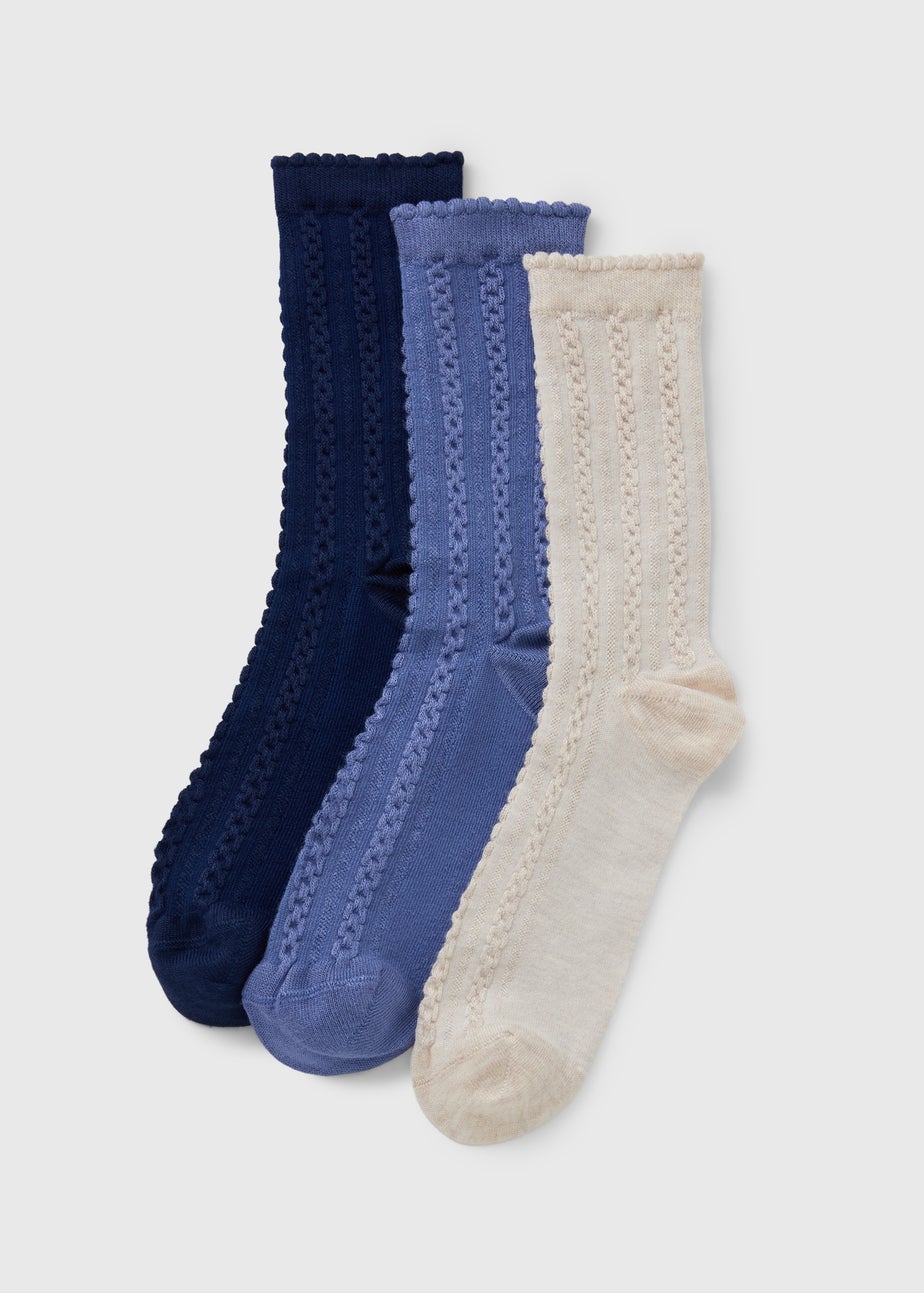3 Pack Multicolour Texture Socks