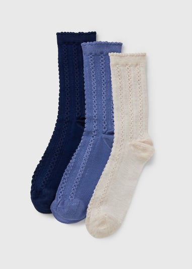 3 Pack Multicolour Texture Socks