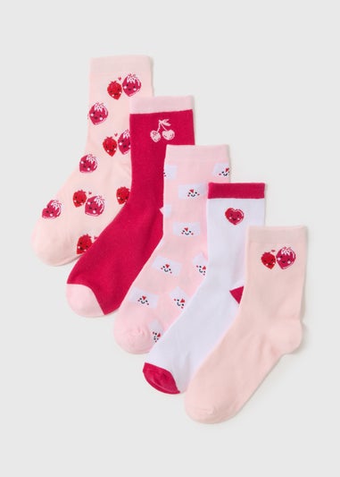 5 Pack Pink Valentine's Day Ankle Socks
