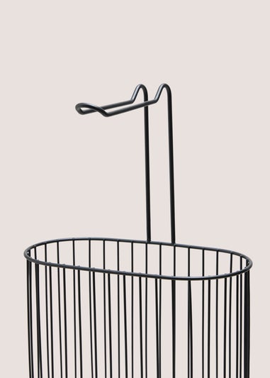 Black Metal Double Toilet Roll Holder