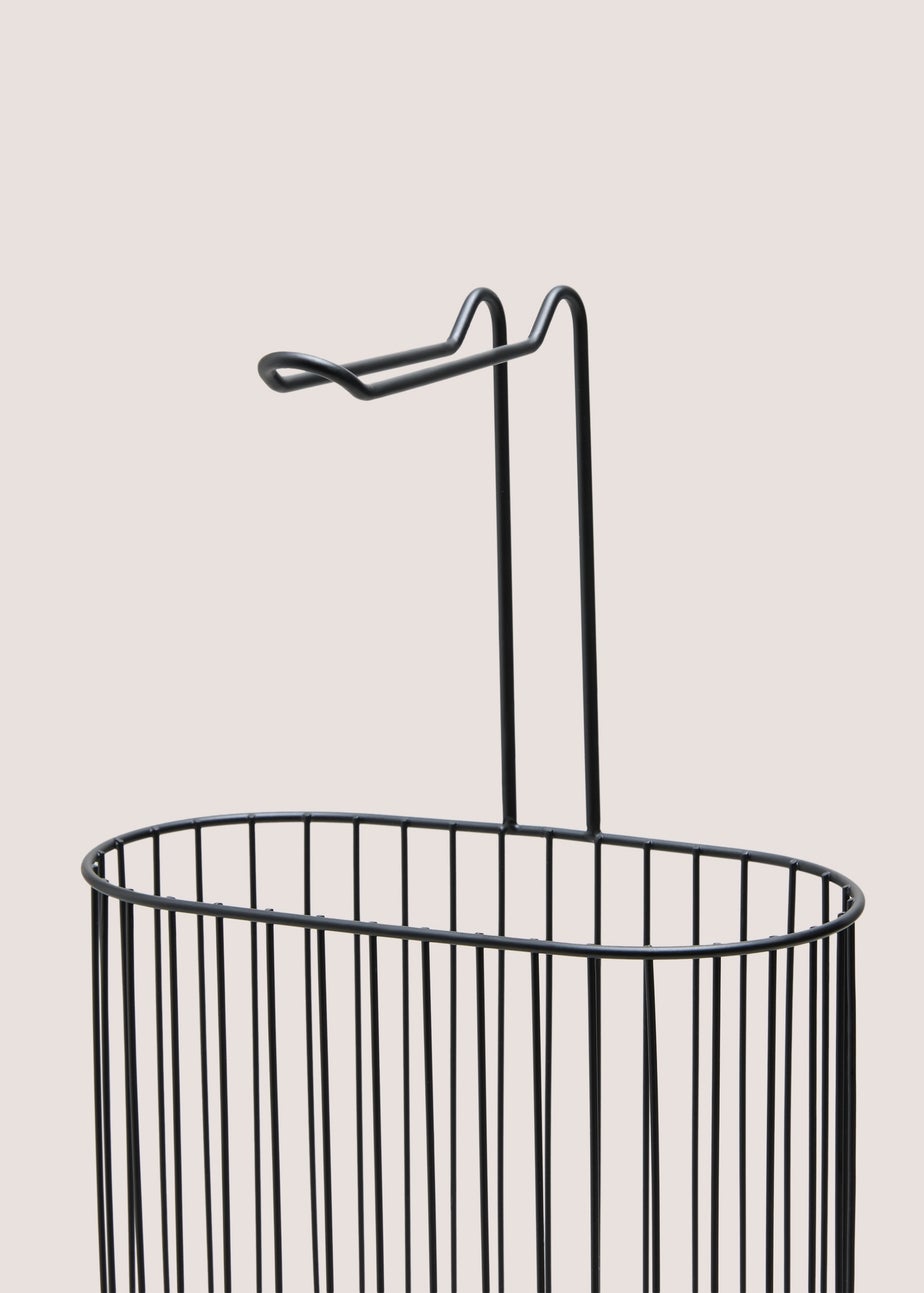 Black Metal Double Toilet Roll Holder