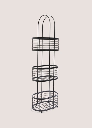 3 Tier Black Metal Oval Caddy