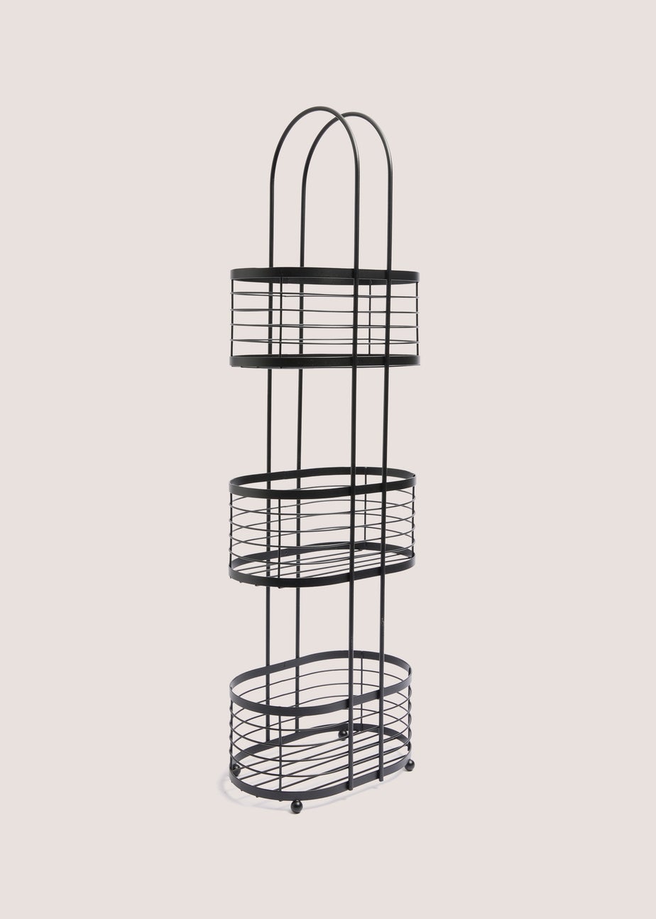 3 Tier Black Metal Oval Caddy